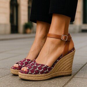 *Tory Burch Platform Espadrille Sandals Womens Size 10 Frogs Cottagecore Girly